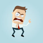 angry businessman pointing with finger